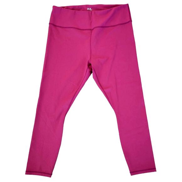 IVL Collective Go Power Sport Raspberry Glitter High Rise Cropped Leggings Sz 14 - Picture 4 of 11
